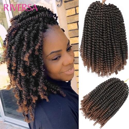 Riversa Tight 8 Inches Synthetic Spring Twist Braiding Hair For Women Low Temperature Easy Installed Soft Naturel Crochet Hair