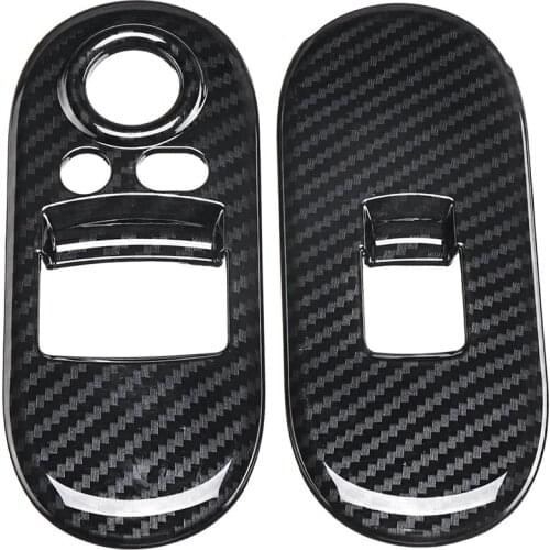 Door Window Control Covers for BMW MINI Cooper S 3DR F56 Auto Interior Mouldings Carbon Fiber Handrail Cover Sticker