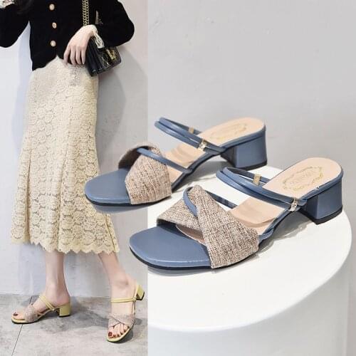 Low Sandals Woman Leather Suit Female Beige High Heels Clear Shoes Espadrilles Platform 2021 Summer Buckle Strap Med Open Toe Lo