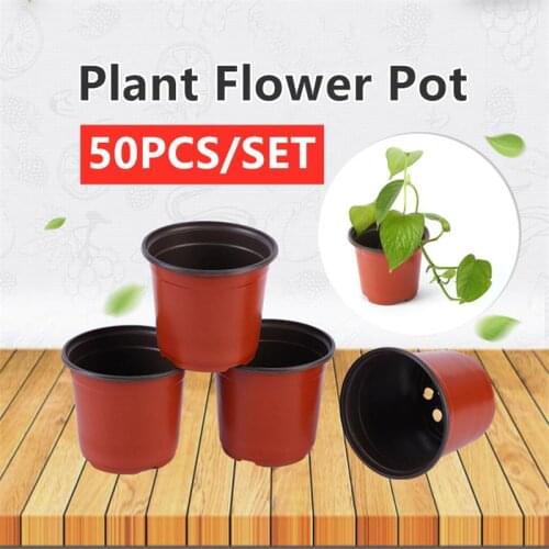 50Pcs/set 90mm 120mm Plant Flower Pots Plastic Flowerpot Flowers Nursery Seeds Storage Pots Container Garden Decoration For Home