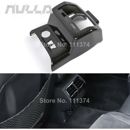 Chrome Carbon Rear Outlet Trim Panel Cover for Audi Q3 2019 2020 2021 F3 ABS Trim Modification Interior Car Accessories