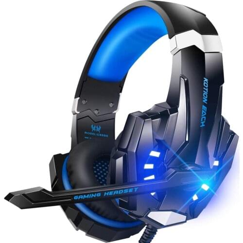 G9000 Stereo Gaming Headset Noise Cancelling Over Ear Headphones with Mic, LED Light Bass Surround, Soft Memory Earmuffs for PC