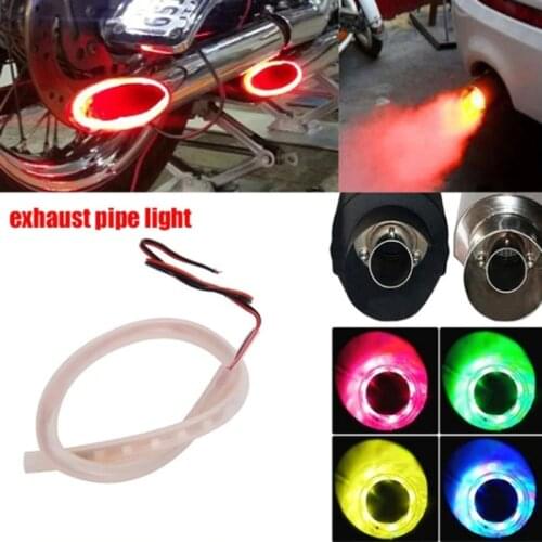 1Set Motorcycle LED Light Red Motorbike Exhaust Pipe Lamp Warning Firing Indicators Scooter Refit Torching Thermostability Light