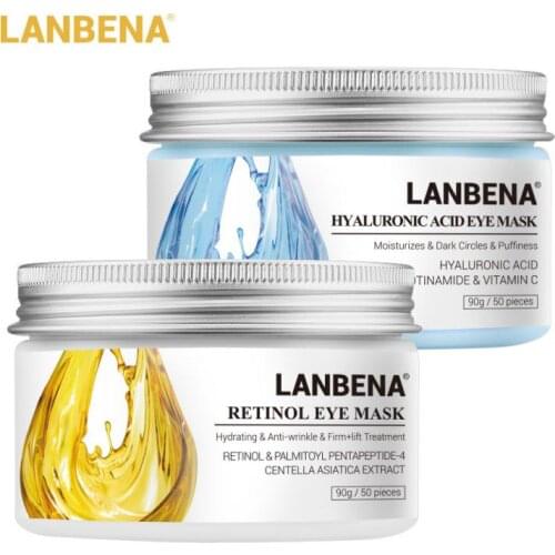 LANBENA Eye Mask Retinol Hyaluronic Acid Moisturizing Moisturizing Eye Patch Serum Anti-aging Anti-puffiness Dark Eyes F