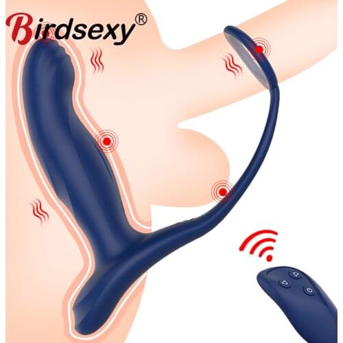 Vibrating Prostate Massager Men Anal Plug Waterproof 10 Stimulation Patterns Powerful Motors Butt Silicone Sex Toys for Adults