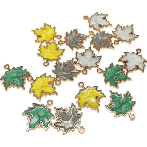 10Pcs Fashion Popular Enamel Leaves Accessories Jewelry Making DIY Handmade For Bracelet Earring Necklace Supplies Wholesale