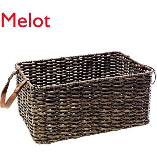 Washable Desktop Storage Box Underwear Toy Sundries Storage Large and Small Size Imitation Rattan Storage Basket