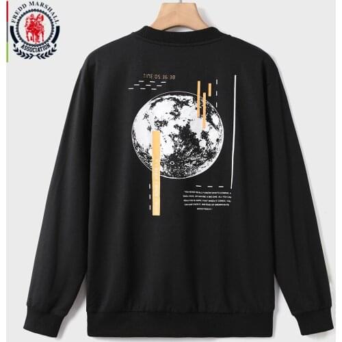 FREDD MARSHALL 2020 Autumn New Mens Earth Printed Pullover Sweatshirt Hip Hop Long Sleeve Round Neck Sweatshirt Streetwear 1238