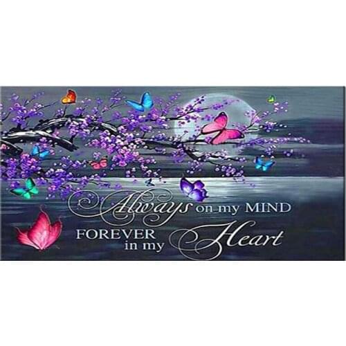 New Year Gift Diamond Painting Butterfly Plum Blossom Full Square Round Embroidery Love Moon Text Mosaic Cross Stitch KitZP-2875