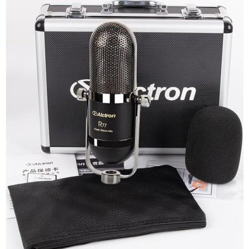 Alctron R77 professional classic ribbon microphone,figure-8 polar pattern,for studio recording broadcast and sound reinforcement