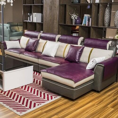 Anti-slip waterproof urine-proof four seasons universal leather sofa cover solid color slipcover custom made sofa cushion
