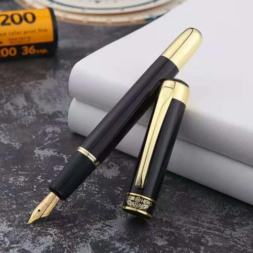 Hero 9018 Fountain Pen Metal Ink pen Converter Filler Fude Nib 1.0mm Stationery Office school supplies Writing Gift