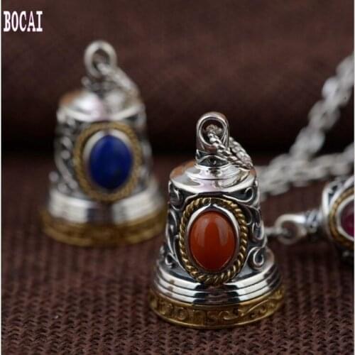 S925 Silver Ancient Craft Mens S925 Bell Dang Item Drop Handmade DIY Accessories New Taiyin Wholesale