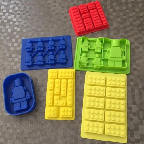 Food Silicone Mold Robot Ice Cube Tray Candy Mould Chocolate Molds for DIY Resin Candle Craft Kid Toy Baking Building Block Mold