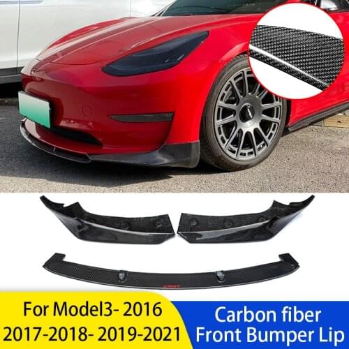 Front Bumper Splitter Lip Spoiler CMST Style Front Lip Spoiler For Tesla Model 3 Bumper Lip Spoiler Shovel Front Shovel