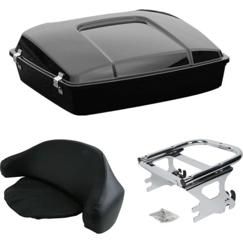 Motorcycle Razor Pack Trunk Backrest Rack For Harley Tour Pak Touring Road King Electra Glide 1997-2008 06