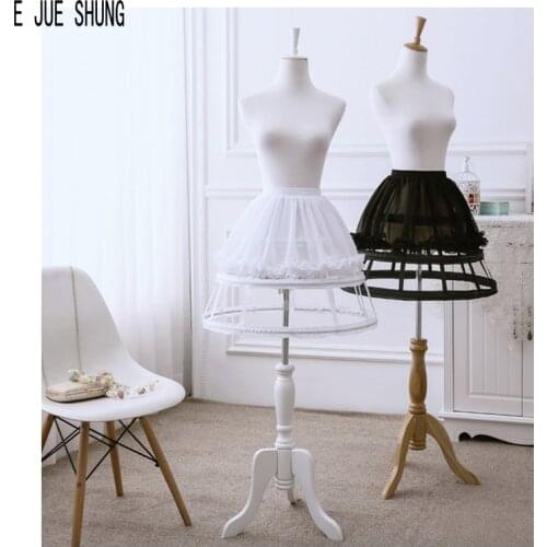 E JUE SHUNG Wedding Petticoats White Black Bridal Underskirt Short Dresses Petticoat Ruffles Rockabilly Crinoline