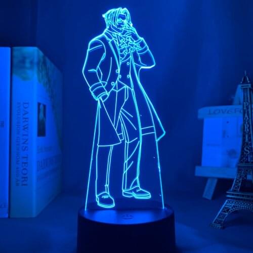 Anime Ace Attorney Miles Edgeworth Led Night Light for Bedroom Decor Birthday Gift Night Lamp Miles Edgeworth Light Gadget