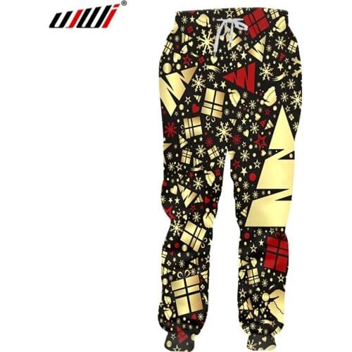 UJWI 3D Joggers Haren Pants Men/Women Cool Christmas Sweat Pants Fashion Print Tree gift Sweatpants Autumn Fall Winter Trousers