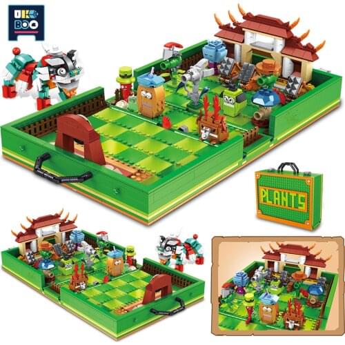 UKBOO 1206PCS City Plants Military Combat Lion Dance Building Block Platform Box Set Soldier Figures Bricks Toys for Children