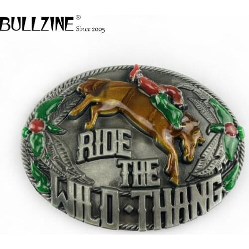 The Bullzine Rodeo belt buckle with pewter finish FP-02628 suitable for 4cm width belt