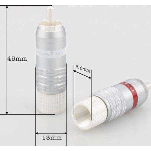 High Quality 4PCS CMC 8236-WU-AG Silver plated RCA connector RCA plug RCA Male Interconnect Cable Plug Hifi RCA Jack Scre