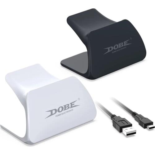 2-in-1 Charging Kit ABS Display Showing Stand Dock Gamepad Show Shelf Bracket Holder with USB Cable for PS5 Wireless Controller