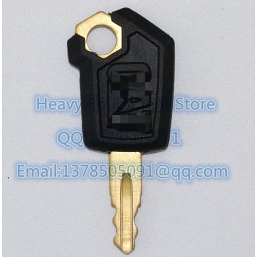 1 PC Key For Caterpillar 5P8500 CAT Heavy Equipment Ignition Loader Dozer Metal & Plastic Black & Gold