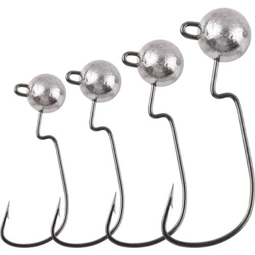 10pcs Jig Fishing Hooks 1.8g 2.5g 3.5g 5g 7g 10g Jigging Hook Round Ball Head Barbed Fishhook Pike Carp Fishing Tackles