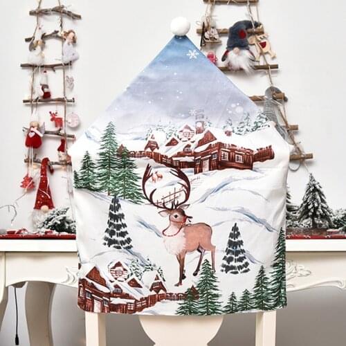 2022 Xmas Chair Covers Santa Claus Hat Christmas Dinner Chair Decor Cristmas Chair Sets New Year Chair Covers Home Dceor