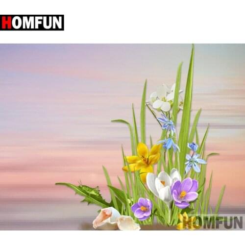 HOMFUN Full Square/Round Drill 5D DIY Diamond Painting "flower" Embroidery Cross Stitch 5D Home Decor A16462