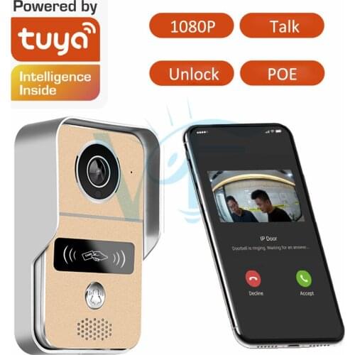 2pcs 1080P Rain cover case wireless video camera doorphone audio intercom door opener free shipping WiFi Enabled Night Vision