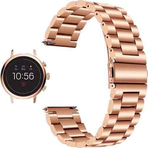 Quick Release Stainless Steel Watchband for Fossil Gen 4 Q Venture HR /Gen 3 Q Venture Watch Band Wrist Strap Bracelet Rose Gold