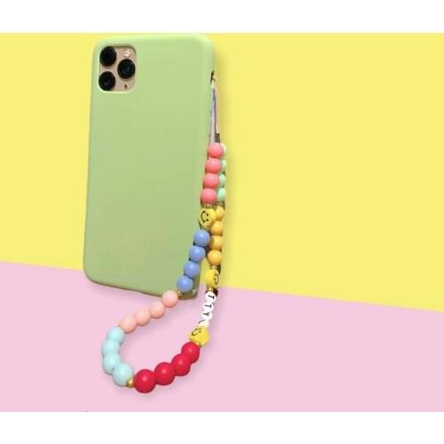 2021 Handmade Fashion Mobile Phone Chain Men and Women Spring and Summer with Acrylic Pearl Mobile Phone Chain Lanyard