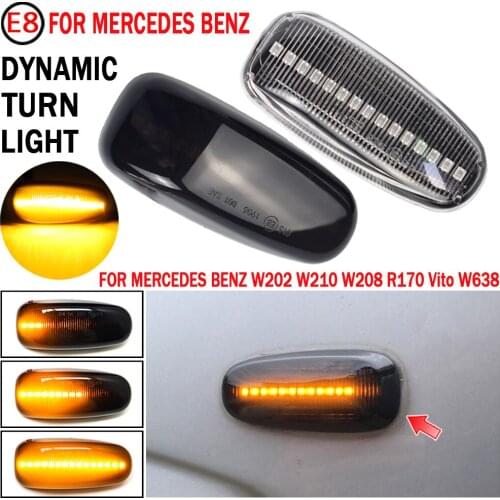 2 Pieces For Mercedes E-Class W210 C-Class W202 W208 R170 Led Dynamic Side Marker Turn Signal Light Sequential Blinker Light