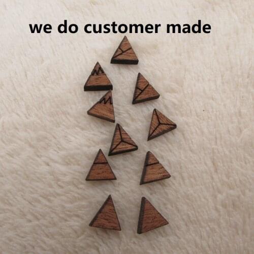 Laser Cut Geometric Triangle Wooden Cobochon Unfinished Wood Blanks Waiting For PaintEarrings Stud - Jewerly Finding Supplier