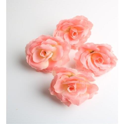 300pcs/lot Man-made Silk Rose Flower Head 7cm Wide Wedding Party Celebration DIY Decoration Champagne Artificial Flowers