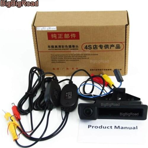 BigBigRoad Car Parking Trunk Handle Rear View Backup Reverse Camera For BMW 5 M5 E39 E60 E61 / 3 E90 E91 E92 E93 / 320i 335i