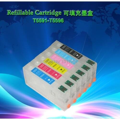 INK WAY T5591-T5596 T5591 T5592 T5593 T5594 T5595/6 Refillable ink cartridge for Stylus Photo RX700 with ARC,1 Set, 6 PCS