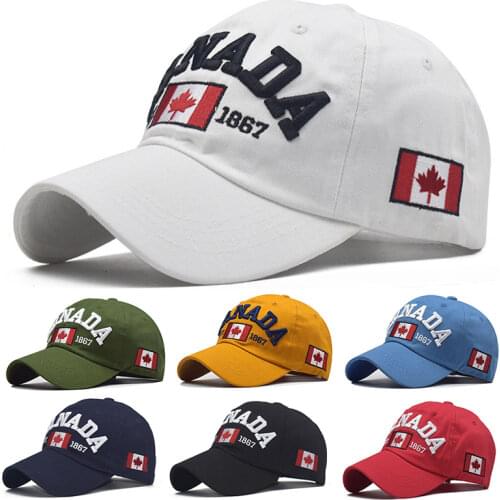 Fashion Canada Caps For Men dad Hat Snapback Flag letter Embroidery black White Baseball Cap Women 2020 Summer gorras hombre