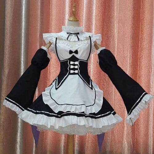 Hajimeru Isekai Re Life In A Different World Ram/Rem Sisters Cosplay Costume Maid Servant Dress