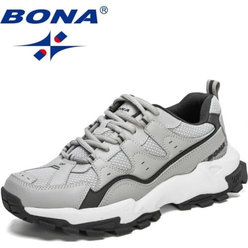 BONA 2021 New Designers Action Leather Running Sneakers Men Jogging Shoes Walking Footwear Man Athletic Trainer Shoes Mansculino