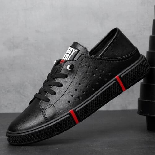 Mens Loafers Casual shoes genuine leather leisure Breathable man shoes Spring black sneakers