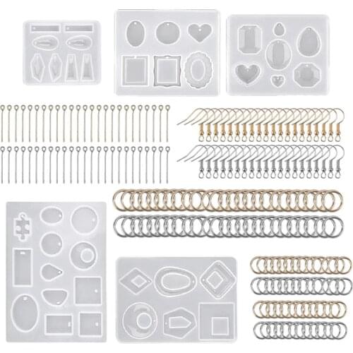 195pcs/set Earring Making Kit 5pcs Earring Molds 50pcs Eye Pins for Crafts