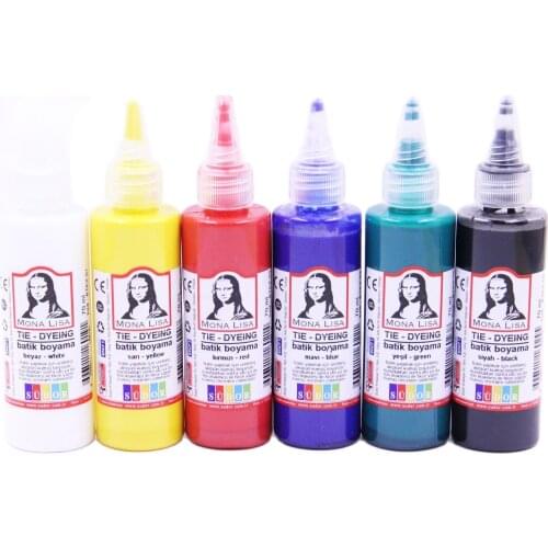 Tie Dye Kit 6 Color * 70 Ml Batik Paint White Yellow Red Blue Green Black Bright Vibrant Tons For Cotton And Linen Fabrics