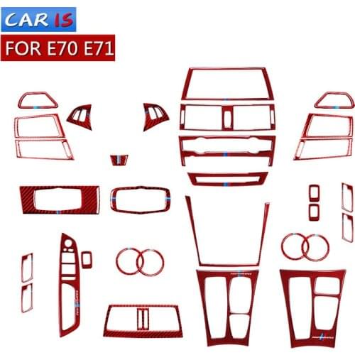 Carbon Fiber Interior Stickers Car Air Conditioner Outlet Frame Car Styling For BMW E70 E71 (2009-2013) X5 X6 Accessories