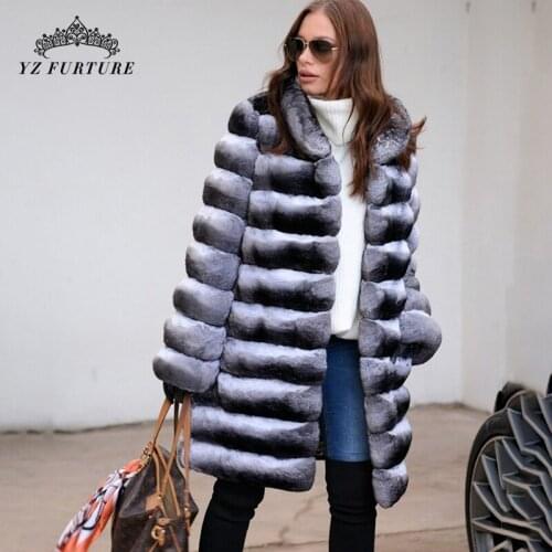 New Womens Winter Warm Rabbit Fur Coat Stand Collar Long Sleeves Womens 90cm Long Fashionable Popular Jacket Plus Size Outwear
