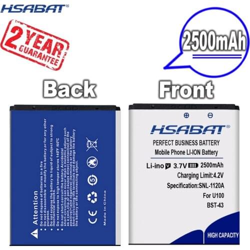 New Arrival [ HSABAT ] 2500mAh BST-43 Replacement Battery for Sony Ericsson WT13I Yari U100i J10 J20 J108i S001 CK13I S001 U100