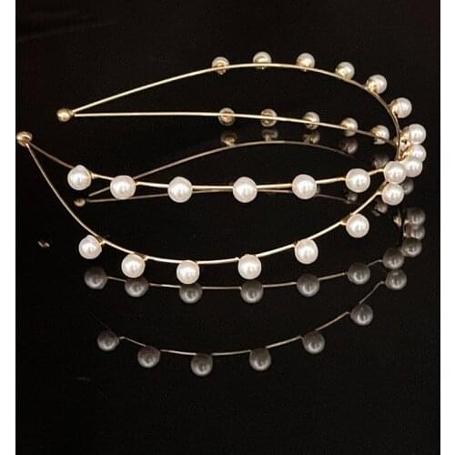 New White Pearl Sweet Style Fashion Golden water Diamond Embellishment Lady Headband Elegant Hair Belt Star Girl Hair Ornaments