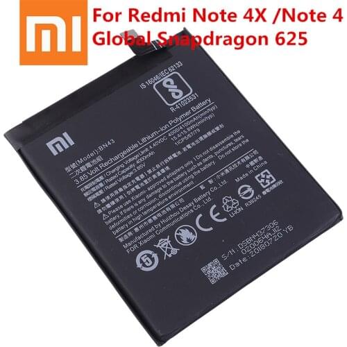 100% Orginal BN43 battery 4000mAh For Xiaomi Redmi Note 4X / Note 4 global Snapdragon 625 High Quality BN43 Battery + Free Tools